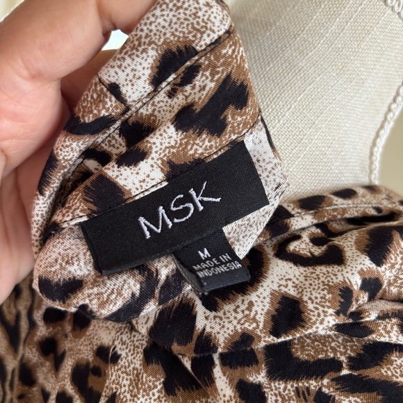 MSK Brown and Black Notched Collar Shirt Dress - Picture 6 of 9